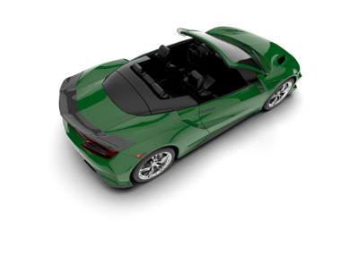 yeşil spor araba beyaz arka planda izole edildi. 3 boyutlu görüntüleme