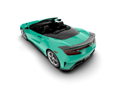 3 boyutlu yeşil lüks araba.