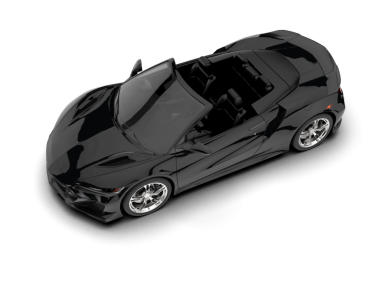 Siyah arka planda modern bir araba. 3d illüstrasyon