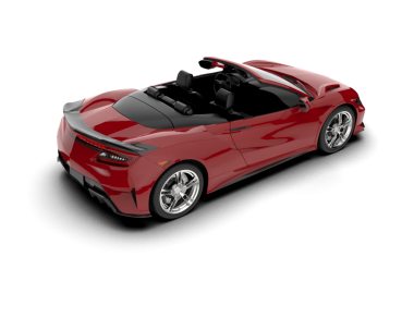 Beyaz arka planda izole edilmiş modern kırmızı spor araba. 3 boyutlu model