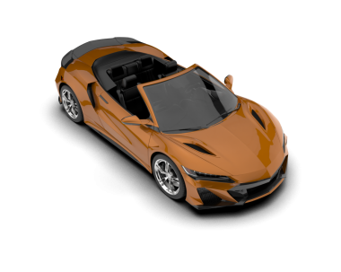 Beyaz stüdyo arka planında bir arabanın 3 boyutlu görüntüsü.