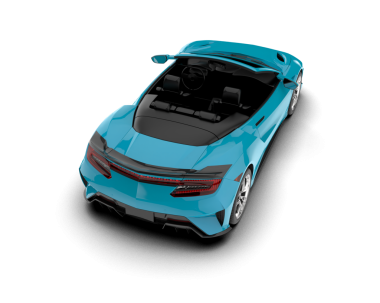 Beyaz arka planda mavi bir araba, yan manzara. 3d oluşturma