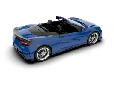 Mavi modern araba beyaz arka planda izole edilmiş. 3 Boyutlu Hazırlama.