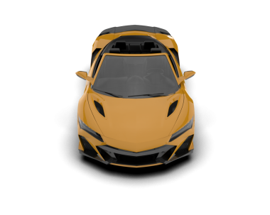 sarı modern spor araba - üst görünüm