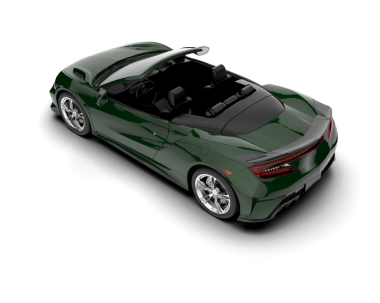 Yeşil spor araba. 3d oluşturma