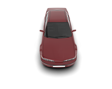 Beyaz arka planda kırmızı lüks bir araba. 3d illüstrasyon