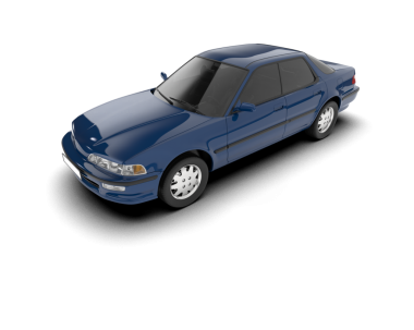 beyaz arkaplanda gerçekçi bir araba