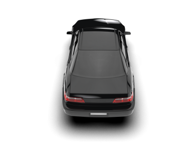 Beyaz arka planda siyah araba.