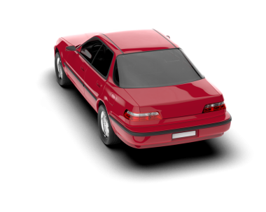 Kırmızı spor araba beyaz arkaplanda izole edildi