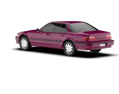 Pembe klasik araba beyaz arkada izole edilmiş.