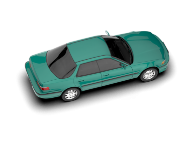 Beyaz arka planda yeşil spor araba