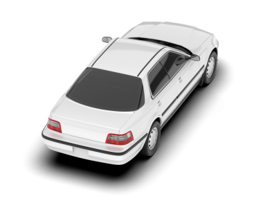 Beyaz arka planda izole edilmiş beyaz lüks bir araba. 3d illüstrasyon