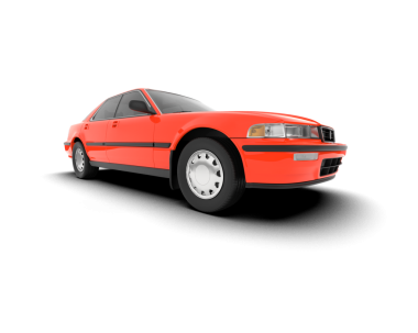 Beyaz arkaplandaki araba.