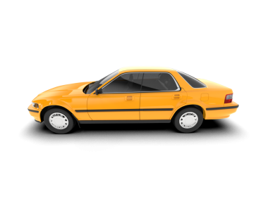 Sarı araba beyaz arka planda izole edilmiş. vektör illüstrasyonu