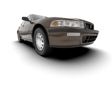 Araba beyaz arka planda izole edilmiş. 3 Boyutlu Hazırlama.