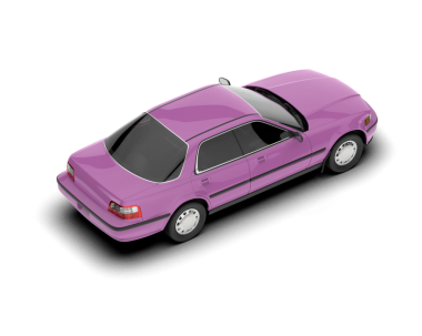 Pembe araba. araba simgesi izole edildi