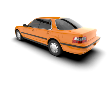 Arka planda izole edilmiş bir retro araba. 3d görüntüleme - illüstrasyon