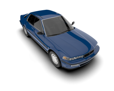 Modern araba beyaz arka planda izole edilmiş. 3d oluşturma