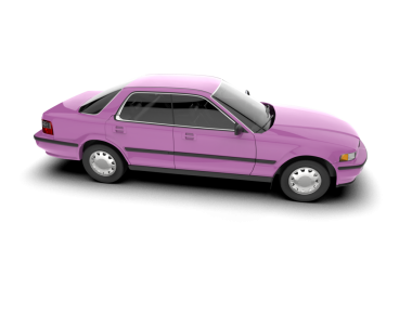 Pembe araba. 3d illüstrasyon.