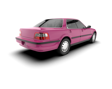 beyaz arka planda pembe modern araba