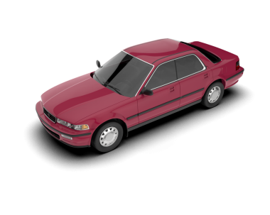 Kırmızı araba beyazda izole edilmiş. 3d oluşturma