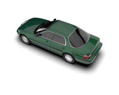 Beyaz arkaplandaki bir arabanın 3 boyutlu görüntüsü