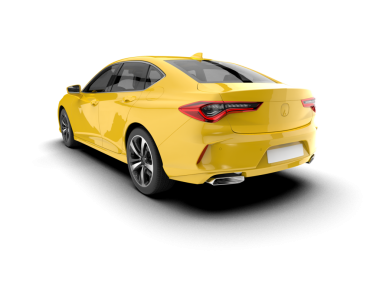 Sarı spor araba. 3d oluşturma.