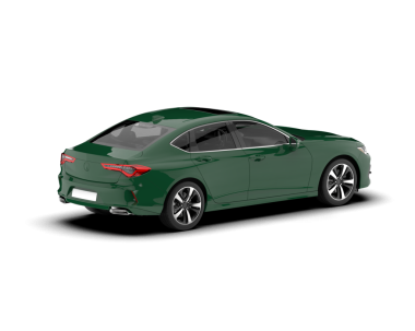 Beyaz arka planda yeşil lüks araba