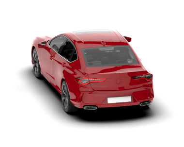 Beyaz arka plan üzerinde izole kırmızı modern otomobil