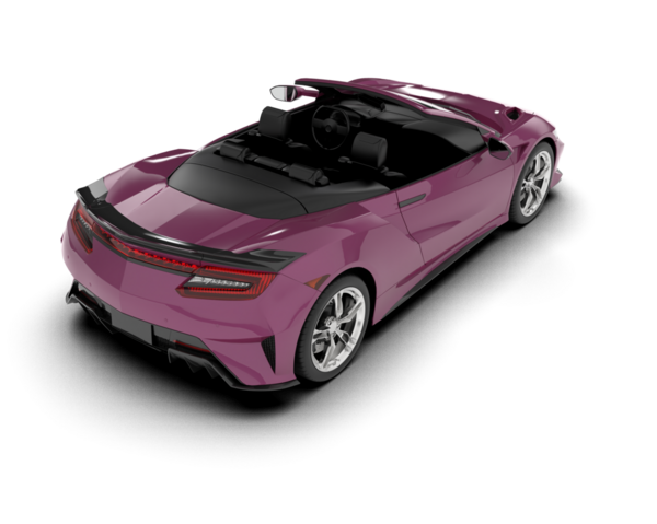 Pembe lüks spor araba izole edilmiş. yüksek açı görünümü