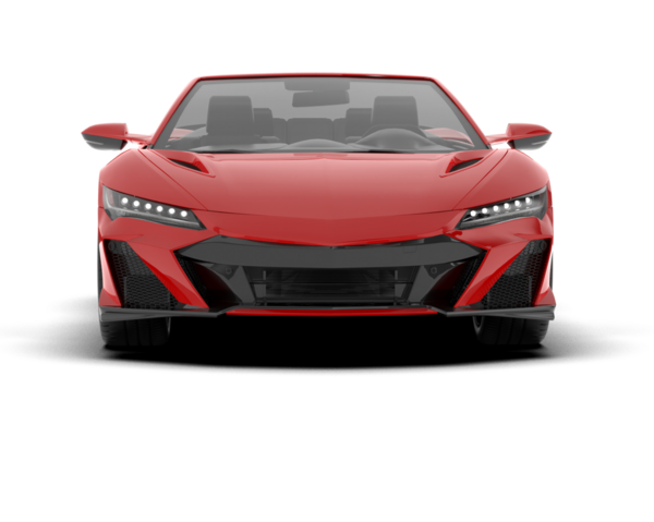 Yüksek manzaralı kırmızı lüks araba.