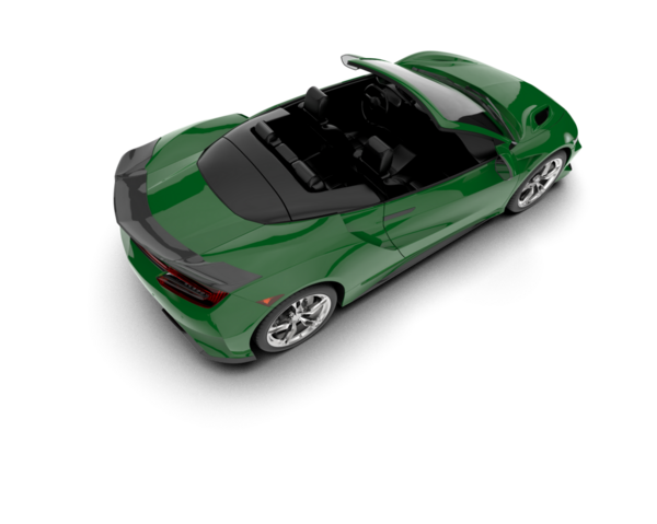yeşil spor araba beyaz arka planda izole edildi. 3 boyutlu görüntüleme