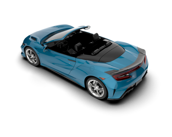Modern mavi araba beyaz arka planda izole edilmiş. 3d illüstrasyon