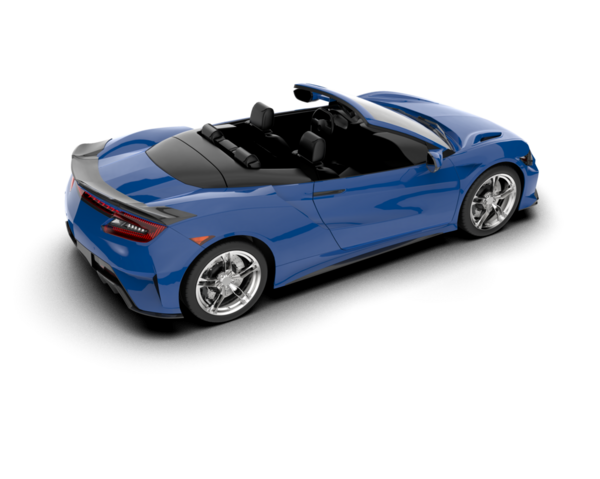 Mavi modern araba beyaz arka planda izole edilmiş. 3 Boyutlu Hazırlama.