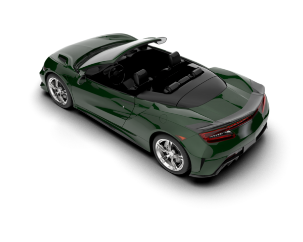 Yeşil spor araba. 3d oluşturma
