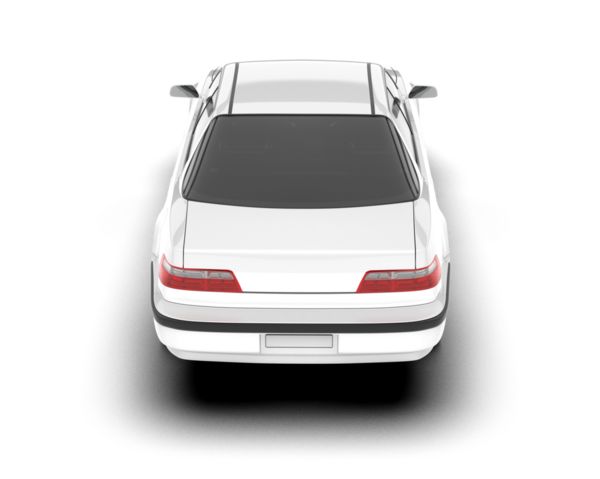 Beyaz arka planda izole edilmiş beyaz modern araba. yan görünüm.