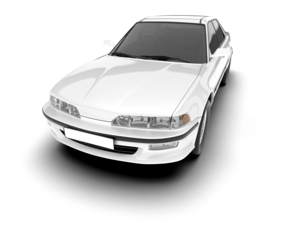 Beyaz arka plan üzerinde beyaz araba