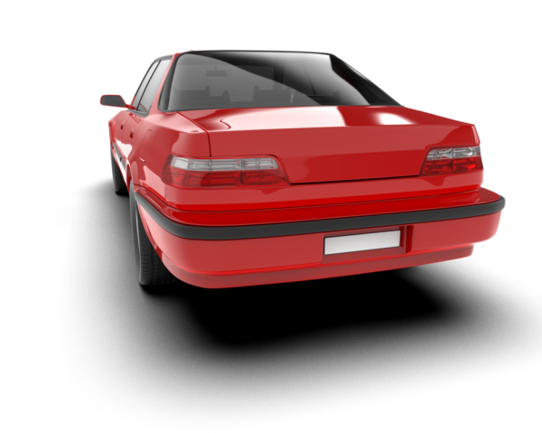 Kırmızı araba. Beyaz arka planda izole edilmiş. 3d oluşturma
