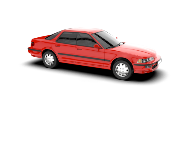 Kırmızı araba beyazda izole edilmiş. 3d illüstrasyon