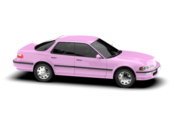 mor pembe araba beyaz arka planda izole edilmiş.