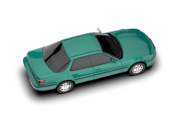 Beyaz arka planda yeşil spor araba