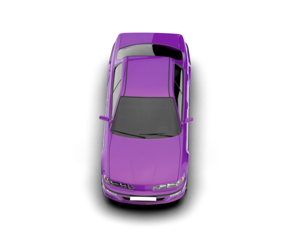 beyaz üzerine izole edilmiş mor araba