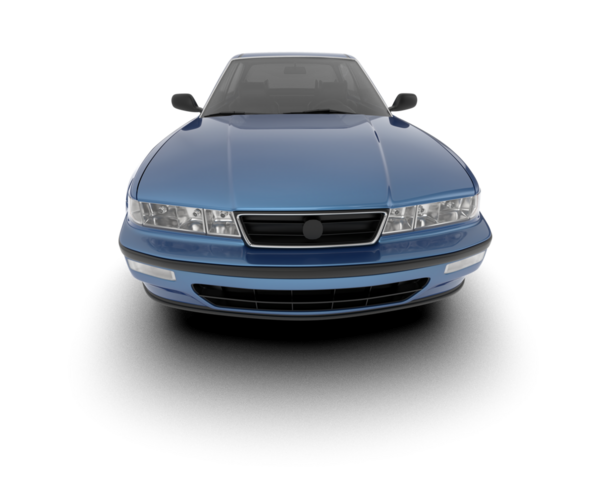 Arka planda mavi retro araba izole edildi. 3d görüntüleme - illüstrasyon