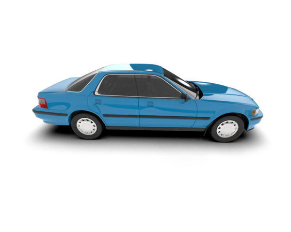 Mavi antika bir araba. Yan görünüş. vektör