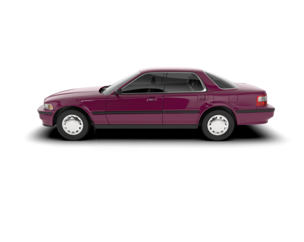 Beyaz arkaplan vektör illüstrasyonunda izole edilmiş pembe sedan araba