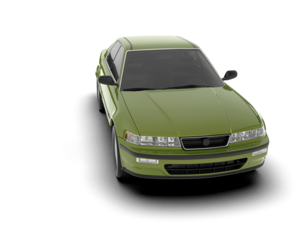 yeşil araba beyaz arkaplanda izole edildi