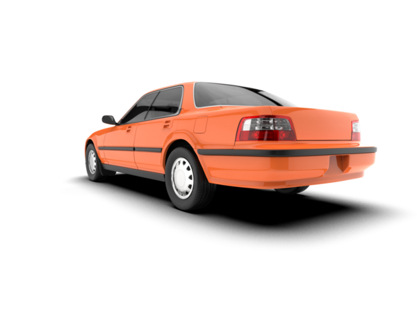 beyaz arka planda turuncu araba