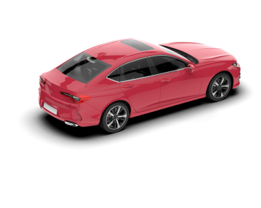 Arka planda modern bir araba. 3d oluşturma