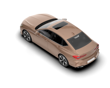 Arka planda lüks bir araba var. 3d illüstrasyon -