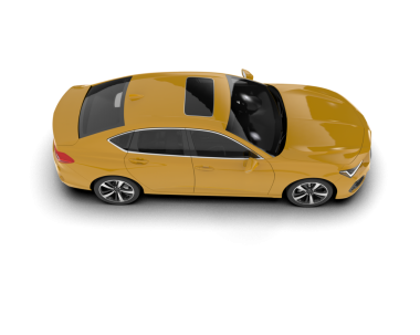 modern sarı sedan beyaz arka planda izole edildi